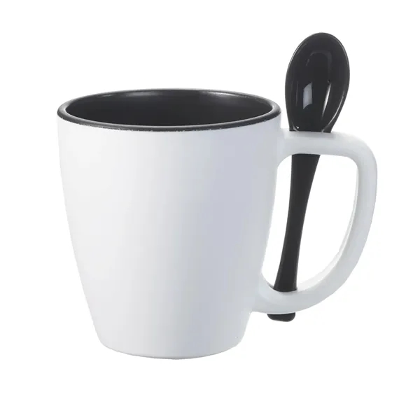 Double Wall Insulated Mug with Spoon, 14 oz. - Double Wall Insulated Mug with Spoon, 14 oz. - Image 0 of 10