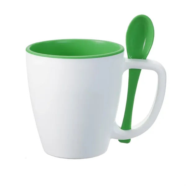 Double Wall Insulated Mug with Spoon, 14 oz. - Double Wall Insulated Mug with Spoon, 14 oz. - Image 2 of 10