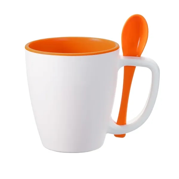 Double Wall Insulated Mug with Spoon, 14 oz. - Double Wall Insulated Mug with Spoon, 14 oz. - Image 5 of 10