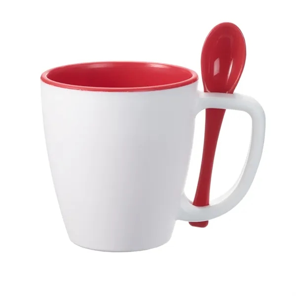 Double Wall Insulated Mug with Spoon, 14 oz. - Double Wall Insulated Mug with Spoon, 14 oz. - Image 6 of 10