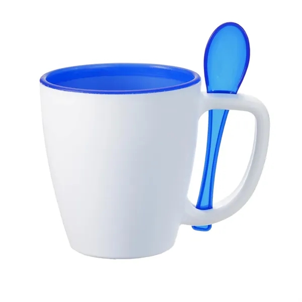 Double Wall Insulated Mug with Spoon, 14 oz. - Double Wall Insulated Mug with Spoon, 14 oz. - Image 7 of 10