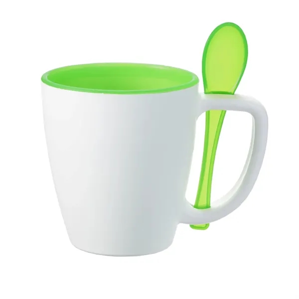 Double Wall Insulated Mug with Spoon, 14 oz. - Double Wall Insulated Mug with Spoon, 14 oz. - Image 8 of 10