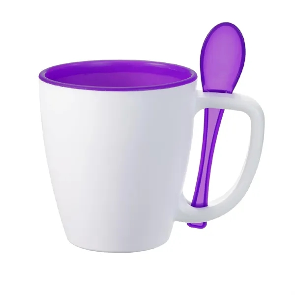 Double Wall Insulated Mug with Spoon, 14 oz. - Double Wall Insulated Mug with Spoon, 14 oz. - Image 9 of 10