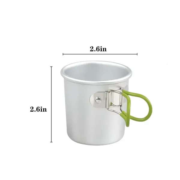5oz Aluminum Alloy Camping Mug Coffee Cup w/Foldable Handle - 5oz Aluminum Alloy Camping Mug Coffee Cup w/Foldable Handle - Image 1 of 2