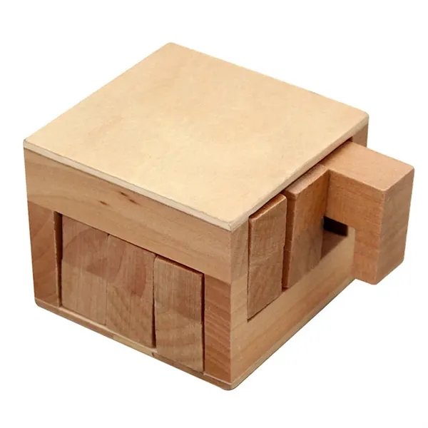 Wooden Sliding Cube Puzzle - Wooden Sliding Cube Puzzle - Image 0 of 9