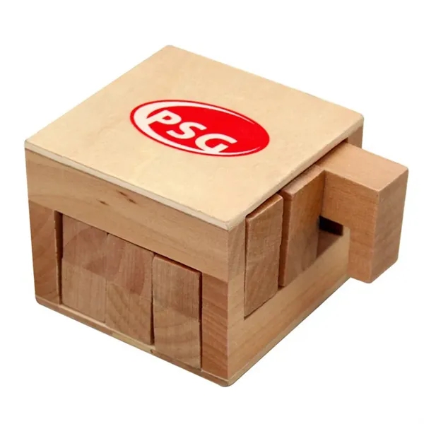 Wooden Sliding Cube Puzzle - Wooden Sliding Cube Puzzle - Image 2 of 9