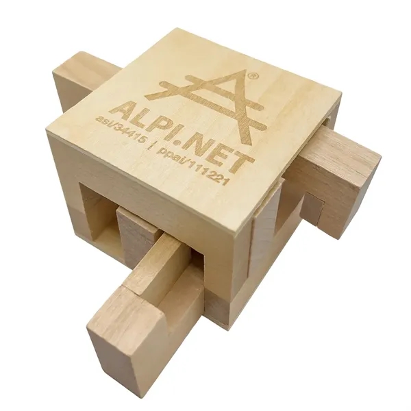 Wooden Sliding Cube Puzzle - Wooden Sliding Cube Puzzle - Image 3 of 9