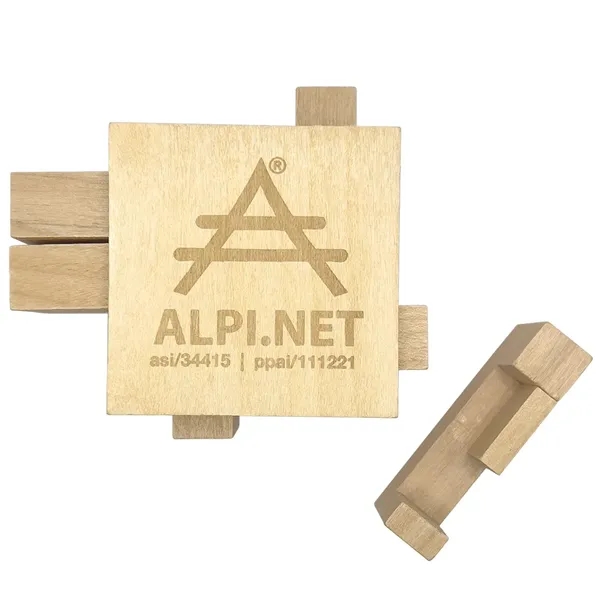 Wooden Sliding Cube Puzzle - Wooden Sliding Cube Puzzle - Image 4 of 9