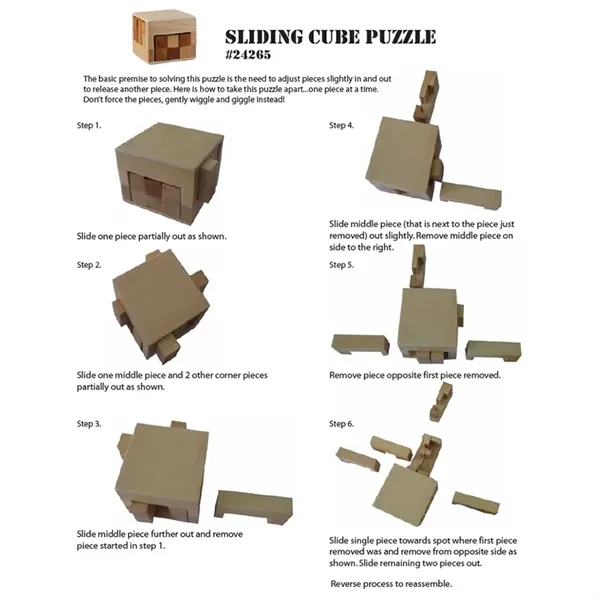 Wooden Sliding Cube Puzzle - Wooden Sliding Cube Puzzle - Image 6 of 9