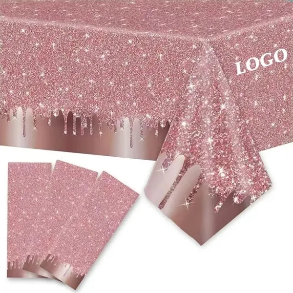 Disposable Rose Gold Party Tablecloths - Disposable Rose Gold Party Tablecloths - Image 0 of 3