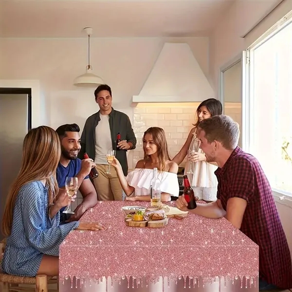 Disposable Rose Gold Party Tablecloths - Disposable Rose Gold Party Tablecloths - Image 3 of 3