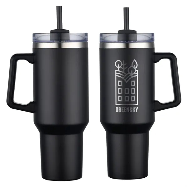Genoa 40 oz Vacuum Insulated Travel Mug with Straw - Genoa 40 oz Vacuum Insulated Travel Mug with Straw - Image 2 of 12