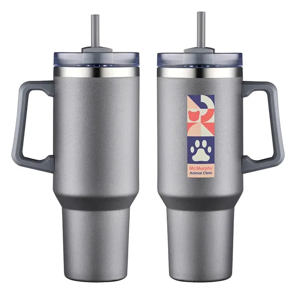 Genoa 40 oz Vacuum Insulated Travel Mug with Straw - Genoa 40 oz Vacuum Insulated Travel Mug with Straw - Image 4 of 12