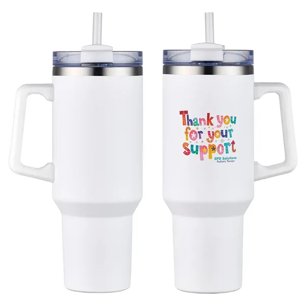 Genoa 40 oz Vacuum Insulated Travel Mug with Straw - Genoa 40 oz Vacuum Insulated Travel Mug with Straw - Image 11 of 12