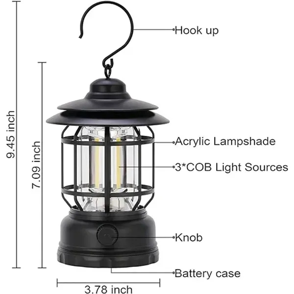 Rechargeable Camping Vintage Lantern - Rechargeable Camping Vintage Lantern - Image 1 of 4