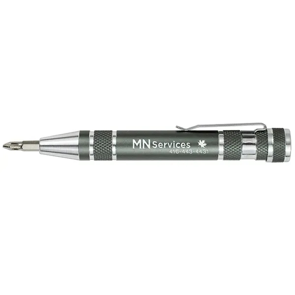 Custom 8 Bit Metal Screwdriver Tool Kit with Clip