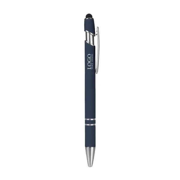 Personalized Rubber Black Stylus Ballpoint Pen - Personalized Rubber Black Stylus Ballpoint Pen - Image 5 of 13