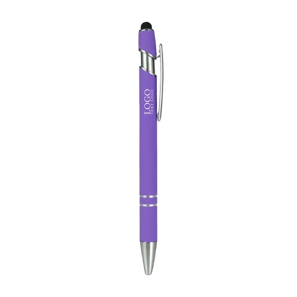 Personalized Rubber Black Stylus Ballpoint Pen - Personalized Rubber Black Stylus Ballpoint Pen - Image 7 of 13