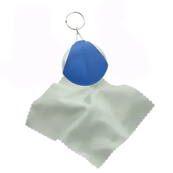 Rubber Key Chain with Microfiber Cleaning Cloth - Rubber Key Chain with Microfiber Cleaning Cloth - Image 1 of 6