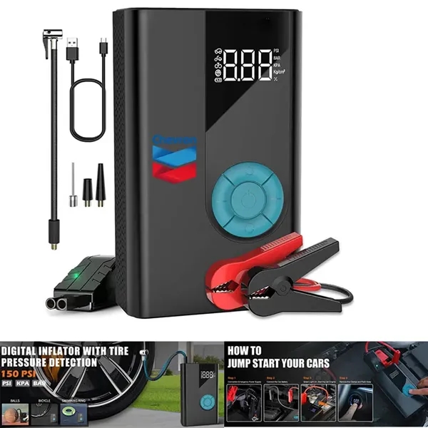 12000mah Jump Starter With Air Pump For Camping - 12000mah Jump Starter With Air Pump For Camping - Image 0 of 4