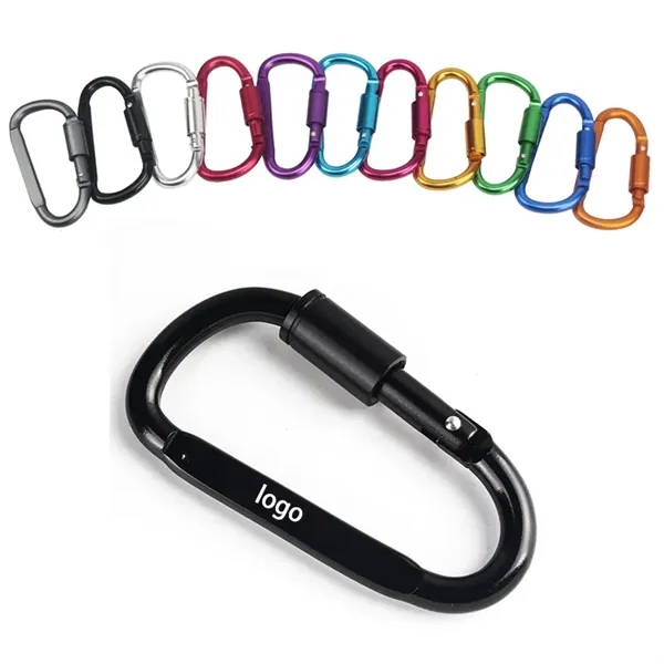 Premium Aluminum Alloy Matte Finish D-Ring Locking Carabiner - Premium Aluminum Alloy Matte Finish D-Ring Locking Carabiner - Image 0 of 2