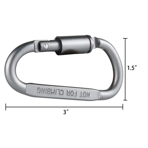 Premium Aluminum Alloy Matte Finish D-Ring Locking Carabiner - Premium Aluminum Alloy Matte Finish D-Ring Locking Carabiner - Image 1 of 2