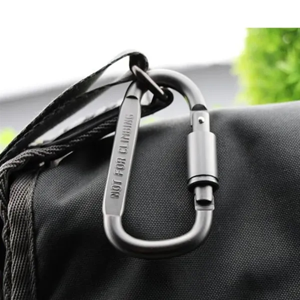 Premium Aluminum Alloy Matte Finish D-Ring Locking Carabiner - Premium Aluminum Alloy Matte Finish D-Ring Locking Carabiner - Image 2 of 2