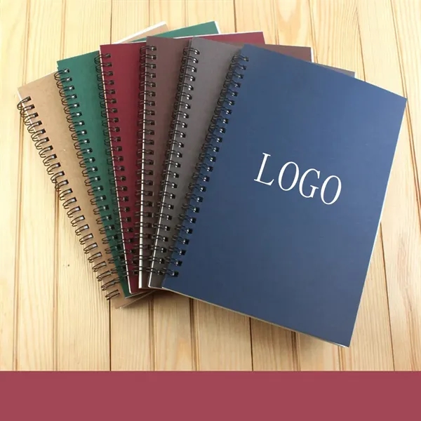 A5 Spiral Notebook Ruled Hard Kraft Cover 60 Sheets - A5 Spiral Notebook Ruled Hard Kraft Cover 60 Sheets - Image 0 of 4
