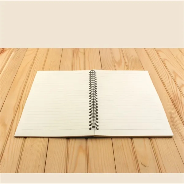 A5 Spiral Notebook Ruled Hard Kraft Cover 60 Sheets - A5 Spiral Notebook Ruled Hard Kraft Cover 60 Sheets - Image 3 of 4