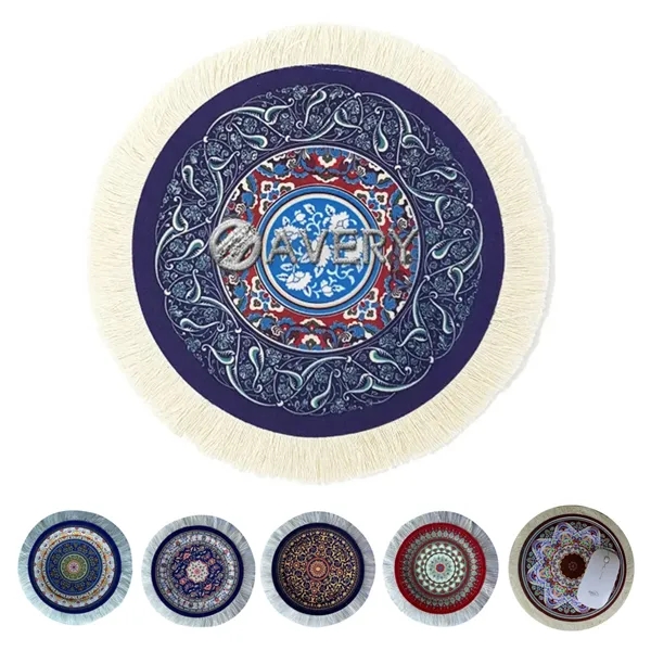 Tassel Carpet Mouse Pad/Rug Coaster Round - Tassel Carpet Mouse Pad/Rug Coaster Round - Image 0 of 7