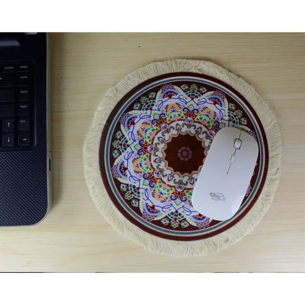 Tassel Carpet Mouse Pad/Rug Coaster Round - Tassel Carpet Mouse Pad/Rug Coaster Round - Image 1 of 7