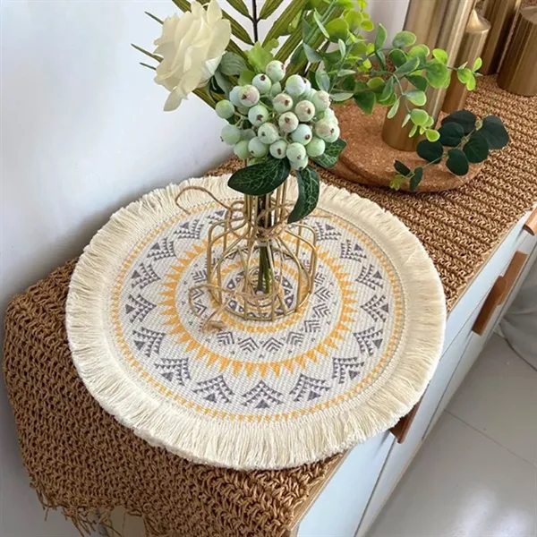 Tassel Carpet Mouse Pad/Rug Coaster Round - Tassel Carpet Mouse Pad/Rug Coaster Round - Image 4 of 7