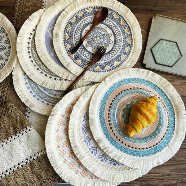 Tassel Carpet Mouse Pad/Rug Coaster Round - Tassel Carpet Mouse Pad/Rug Coaster Round - Image 6 of 7