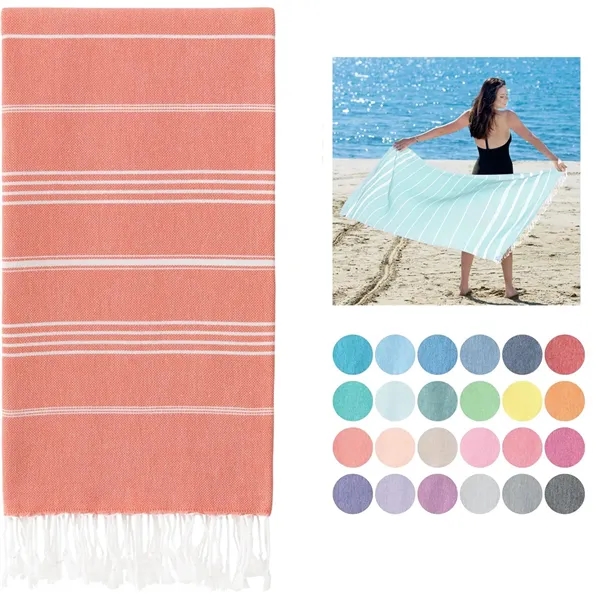 Turkish Beach Towel Oversized 39x71 100% Cotton - Turkish Beach Towel Oversized 39x71 100% Cotton - Image 1 of 2