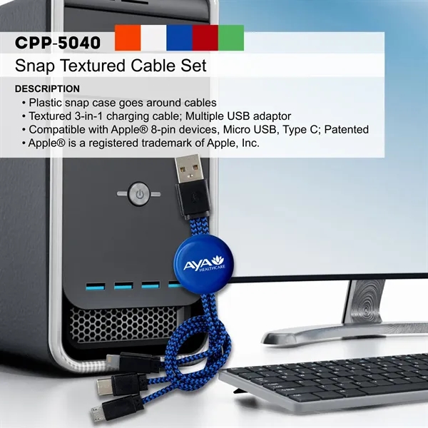 SNAP TEXTURED CABLE SET - SNAP TEXTURED CABLE SET - Image 12 of 12