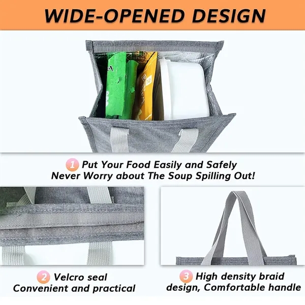 Reusable Leakproof Insulated Lunch Bag With Handle - Reusable Leakproof Insulated Lunch Bag With Handle - Image 3 of 4