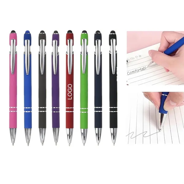 2-in-1 Stylus With Retractable Metal Ballpoint Pens 0.5 Mm - 2-in-1 Stylus With Retractable Metal Ballpoint Pens 0.5 Mm - Image 0 of 4