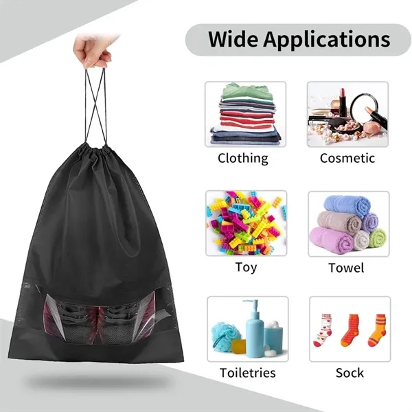Portable Travel Non-woven Shoe Drawstring Bags - Portable Travel Non-woven Shoe Drawstring Bags - Image 4 of 4