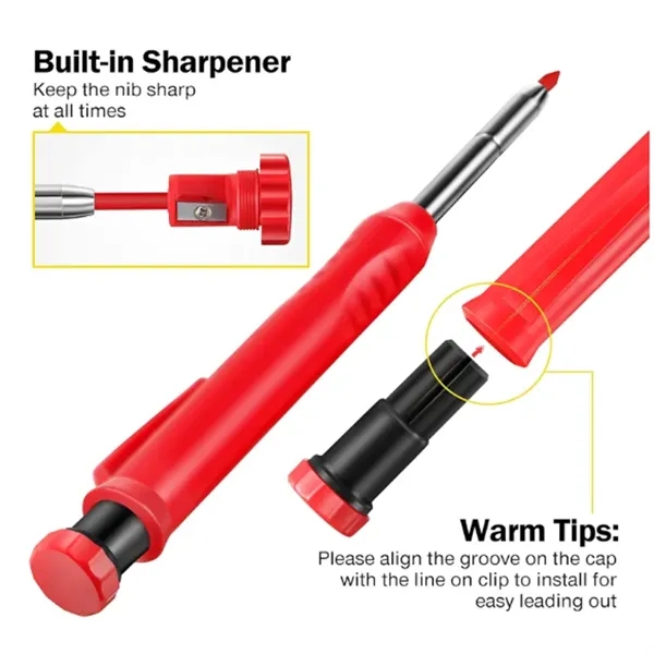 Solid Carpenter Pencil with Built-in Sharpener - Solid Carpenter Pencil with Built-in Sharpener - Image 2 of 8
