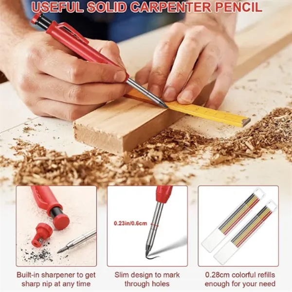 Solid Carpenter Pencil with Built-in Sharpener - Solid Carpenter Pencil with Built-in Sharpener - Image 3 of 8