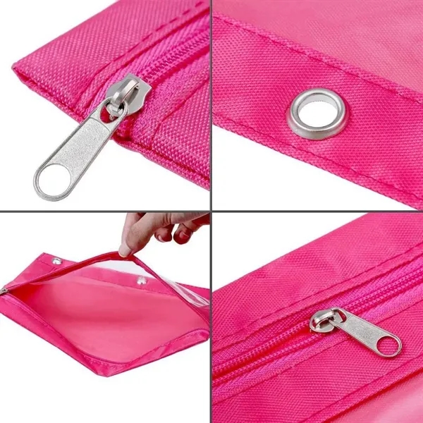 3 Ring Fabric Zippered Pencil Pouch - 3 Ring Fabric Zippered Pencil Pouch - Image 1 of 4