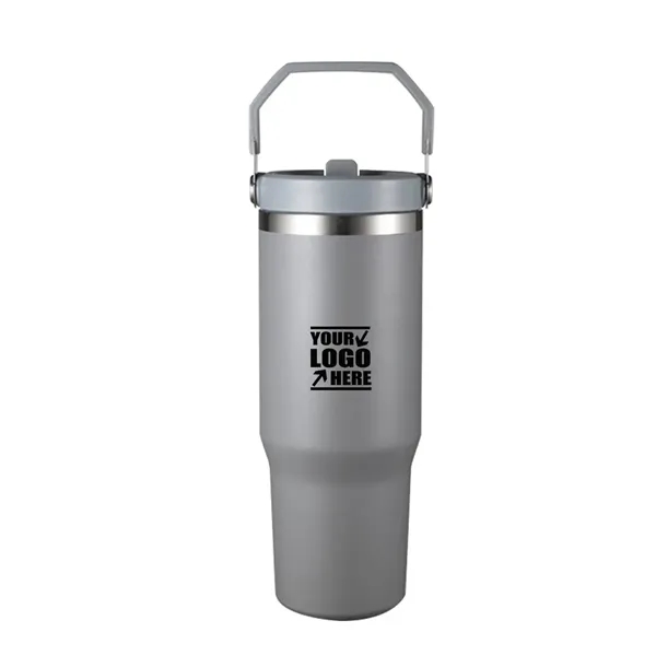 Stainless Steel Double Wall Insulated Tumbler With Handle - Stainless Steel Double Wall Insulated Tumbler With Handle - Image 0 of 4