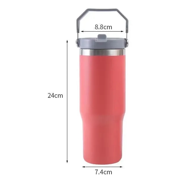 Stainless Steel Double Wall Insulated Tumbler With Handle - Stainless Steel Double Wall Insulated Tumbler With Handle - Image 1 of 4
