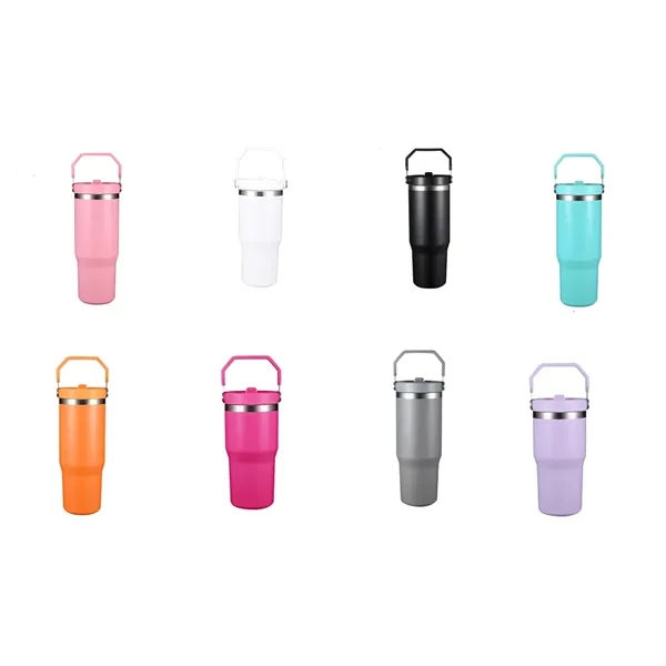 Stainless Steel Double Wall Insulated Tumbler With Handle - Stainless Steel Double Wall Insulated Tumbler With Handle - Image 2 of 4