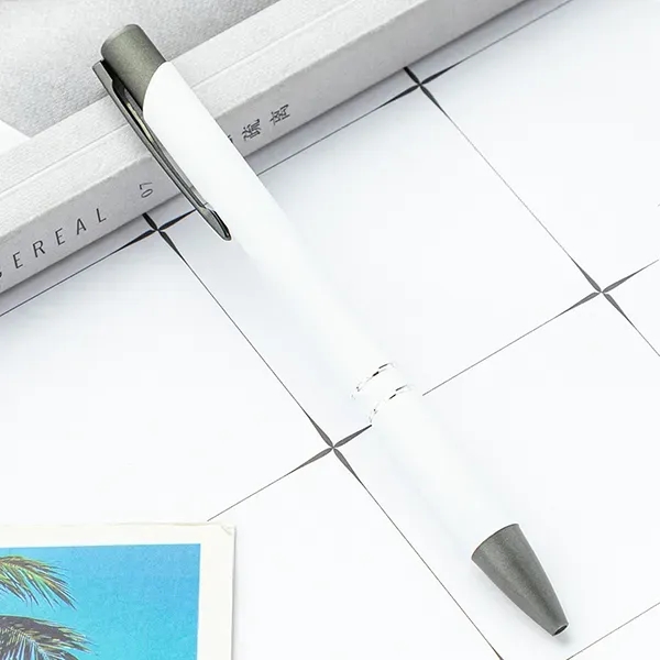 Metal Ballpoint Pen With Gunmetal Trim - Metal Ballpoint Pen With Gunmetal Trim - Image 1 of 6