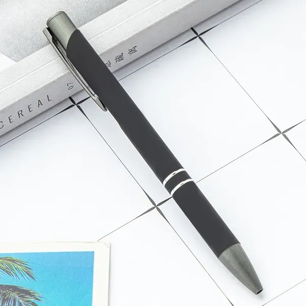 Metal Ballpoint Pen With Gunmetal Trim - Metal Ballpoint Pen With Gunmetal Trim - Image 2 of 6