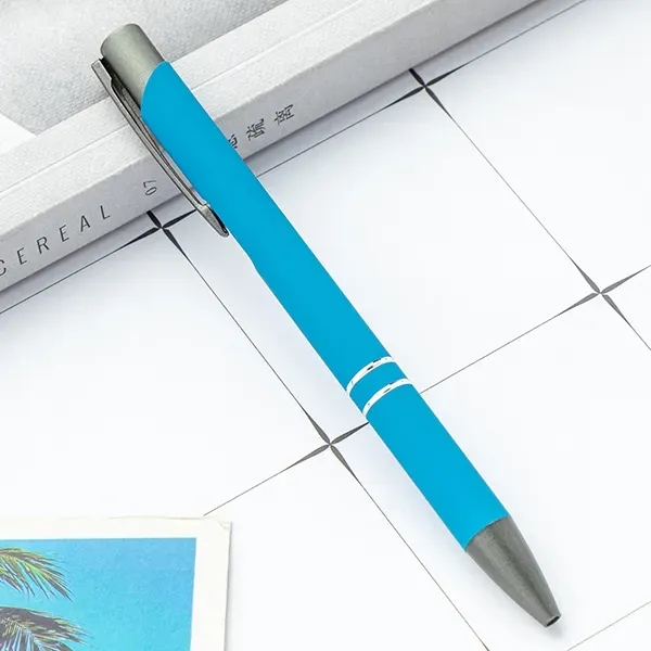 Metal Ballpoint Pen With Gunmetal Trim - Metal Ballpoint Pen With Gunmetal Trim - Image 4 of 6