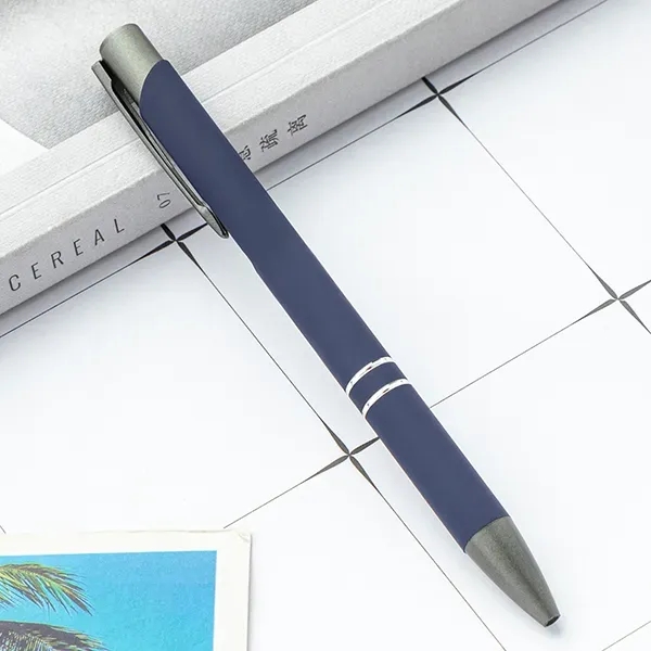 Metal Ballpoint Pen With Gunmetal Trim - Metal Ballpoint Pen With Gunmetal Trim - Image 5 of 6