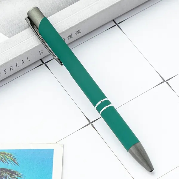 Metal Ballpoint Pen With Gunmetal Trim - Metal Ballpoint Pen With Gunmetal Trim - Image 6 of 6
