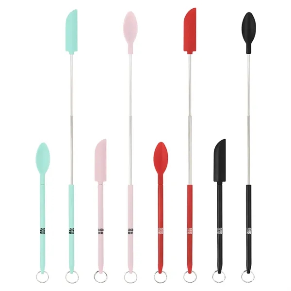 Single-End Silicone Telescopic Spatula And Scooping Spoon - Single-End Silicone Telescopic Spatula And Scooping Spoon - Image 0 of 10